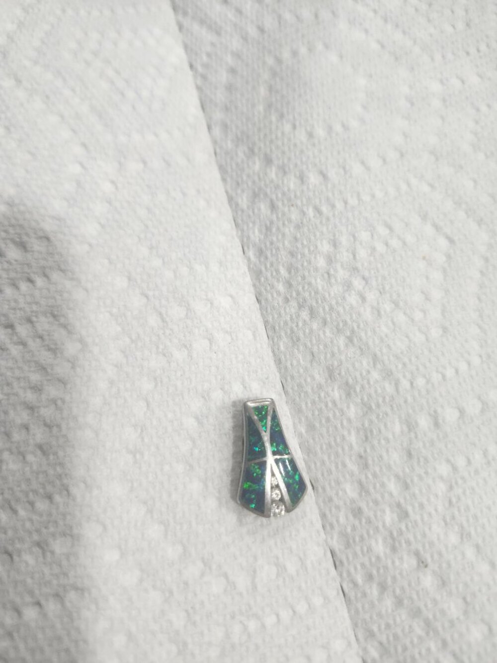 Diamond and Opal Drop for Necklace.